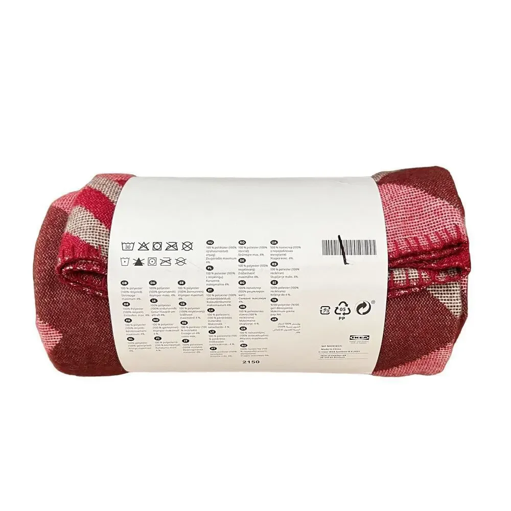 IKEA APELVECKMAL Wine & Pink Throw Blanket 51